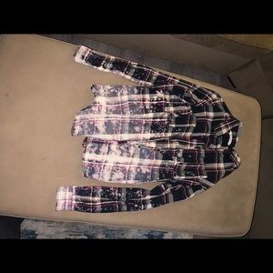 bleach washed flannel shirt